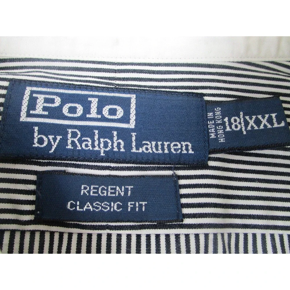 Polo Ralph Lauren Regent Shirt Mens XXL 1/2 Striped Cotton Classic Fit Button Up